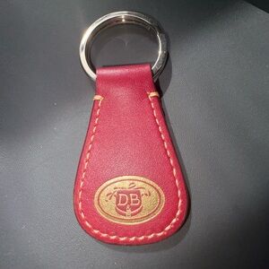 Dooney & Bourke Red Wine Colored Leather Key Fob Keychain - BRAND NEW